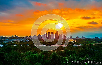 Once in a lifetime Sunrise Austin Texas Perfect Stock Photo