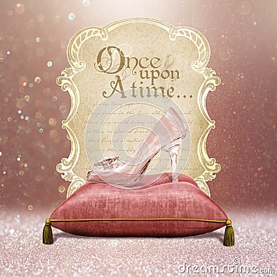 Once upon a Time Enchanted Glass Slipper Stock Photo