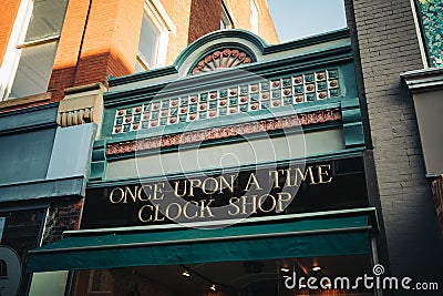 Once Upon A Time vintage sign, Staunton, Virginia Editorial Stock Photo