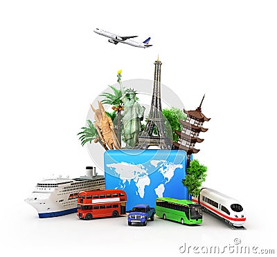 Ð¡oncept of travel and tourism, Cartoon Illustration