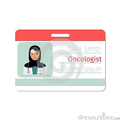 Oncologist medical specialist badge Vector Illustration