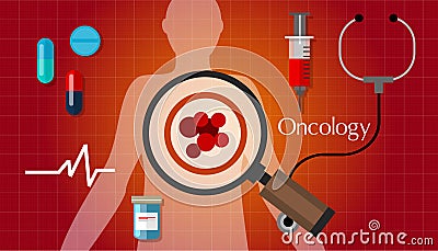 Oncology cancer medical treatment carcinoma health Vector Illustration