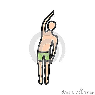 One Arm Bend Left Vector Illustration