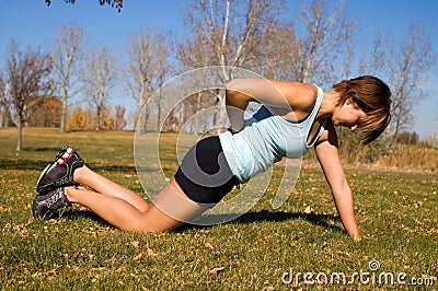 One-armed pushups Stock Photo