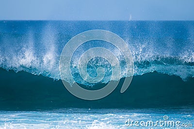 One beautiful and blue wave broking - sea or ocean beach - surfing time lifestyle Stock Photo