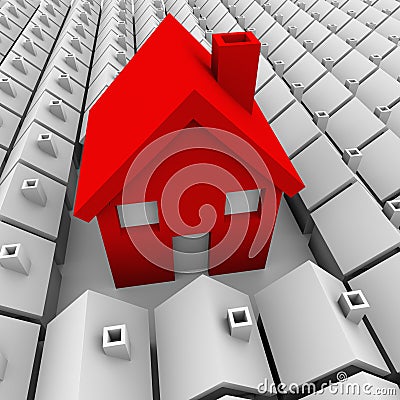 One Big House Many Small Houses Biggest Choice Stock Photo