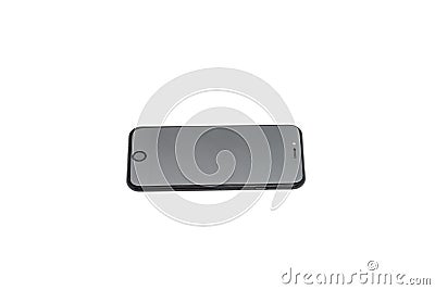 one black smartphone with matte blank screen Stock Photo