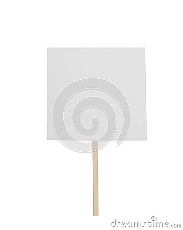 One blank protest sign isolated on white Stock Photo