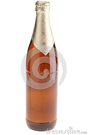 One bottle with lite beer. Stock Photo