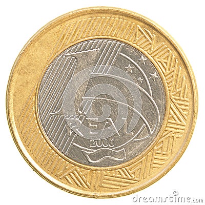 One Brazilian real coin Stock Photo