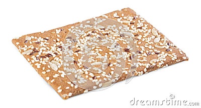 One brown sesame cracker Stock Photo