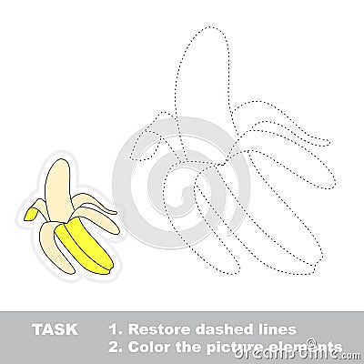 One cartoon sweet banana Vector Illustration