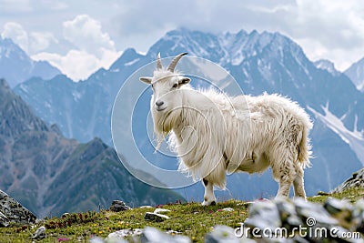 one cashmere goat Stock Photo