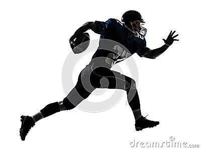 american football player man running silhouette Stock Photo