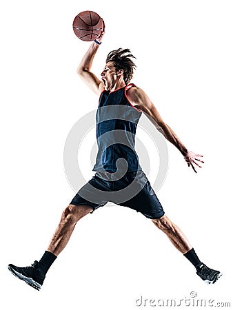 Basketball player man isolated silhouette shadow Stock Photo