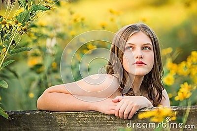 Caucasian High School Senior Girl Outside Stock Photo