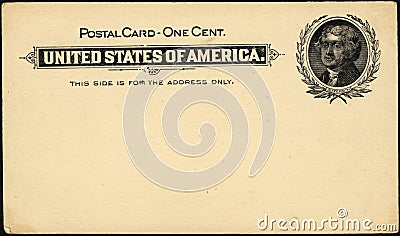 One cent postcard Editorial Stock Photo