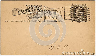 One cent US postcard c Stock Photo