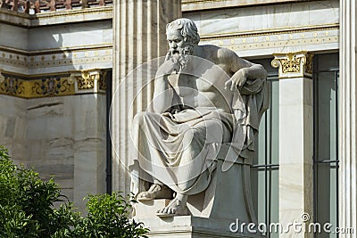 One classic statue of Socrates Editorial Stock Photo