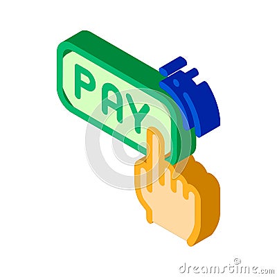 One Click Touch Payment isometric icon vector illustration Vector Illustration