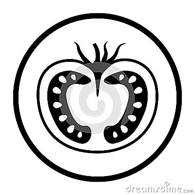 One color vector food icon: tomato Vector Illustration