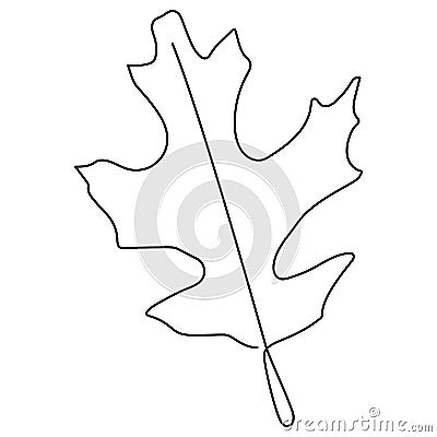 One continuous line drawing abstract tropic spring maple leaf. Minimal botany natural eco concept. Home wall decor, poster, tote Vector Illustration