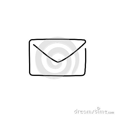 One continuous line drawing of email icon isolated on white background. EPS10 vector illustration for banner, web Vector Illustration