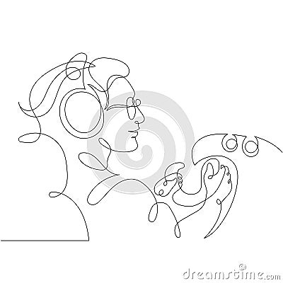 Airline pilot at the controls Vector Illustration