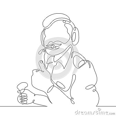 Airline pilot at the controls Vector Illustration
