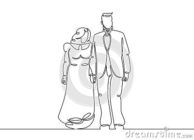 One continuous single drawn line art doodle actor, two Stock Photo