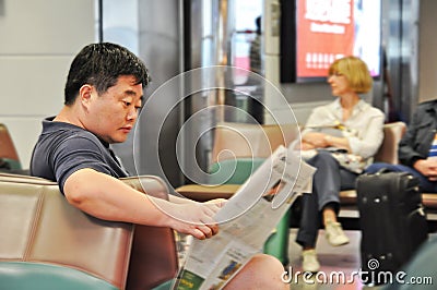 One corner in airport Editorial Stock Photo