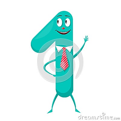 One Cute fun colorful figure in the form of cartoon characters Vector Illustration