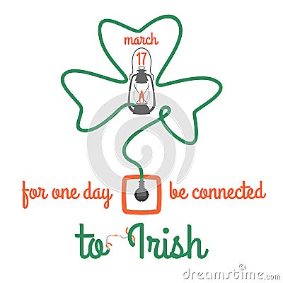 For one day connected to Irish, vector illustration Vector Illustration