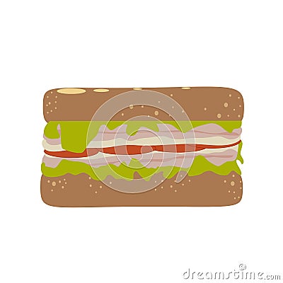 One delicious sandwich Vector Illustration