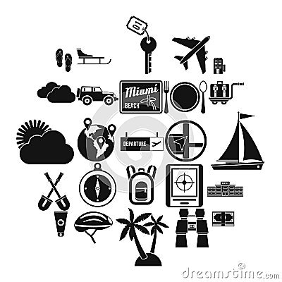 One direction icons set, simple style Vector Illustration