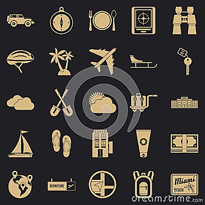 One direction icons set, simple style Vector Illustration