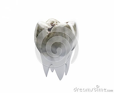 One dirty molar tooth Cartoon Illustration