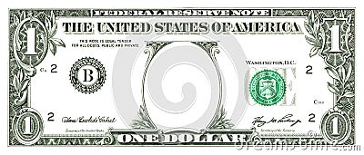 One dollar bill with a hole Stock Photo
