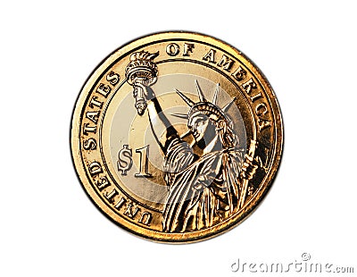 One dollar coin Stock Photo