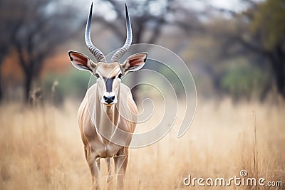 one eland standing alert, ears perked Stock Photo