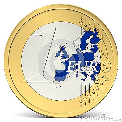 one euro coin blue europe Stock Photo