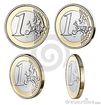 One Euro Coin Stock Photo