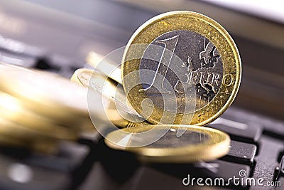 One euro coins Stock Photo