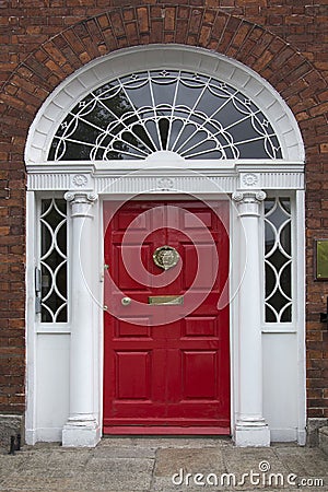 One of the famous Dublin doors - Ireland Editorial Stock Photo