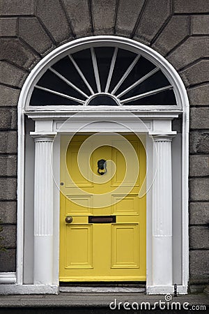 One of the famous Dublin doors - Ireland Editorial Stock Photo