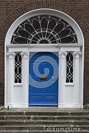 One of the famous Dublin doors - Ireland Editorial Stock Photo