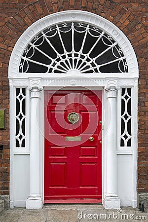 One of the famous Dublin doors Editorial Stock Photo