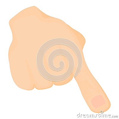 One finger icon, cartoon style Vector Illustration