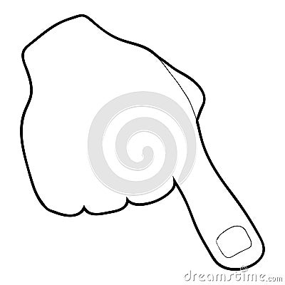 One finger icon, outline style Vector Illustration