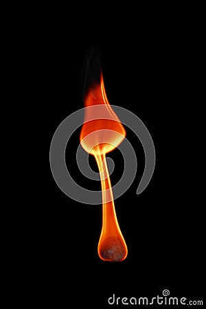 one fireball isolated on black Stock Photo